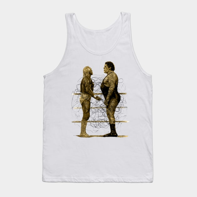 Andre the Giant vs Hulk Hogan Pencilart Tank Top by ANDREANUS